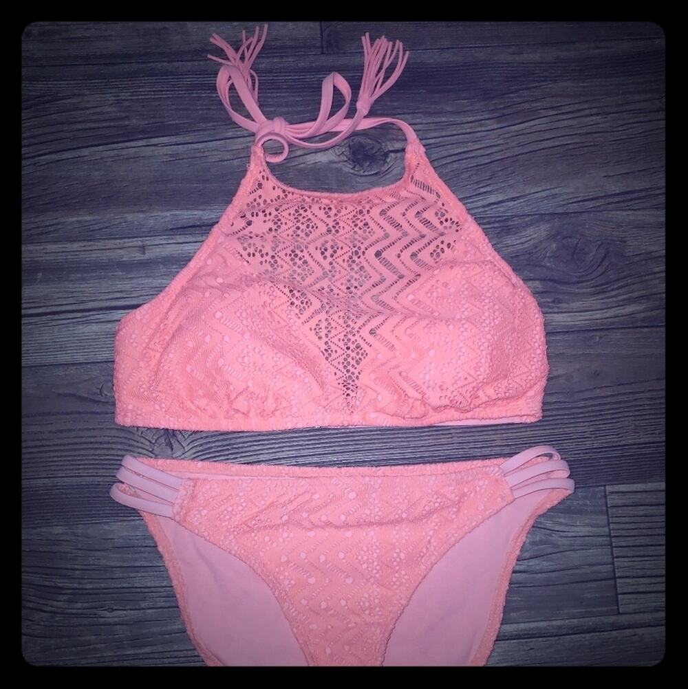 O'rageous Peach Halter Top Bikini 👙 👉 cheeky